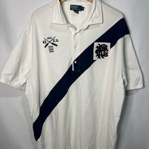 Polo by Ralph Lauren White and Navy Men's Polo Shirt